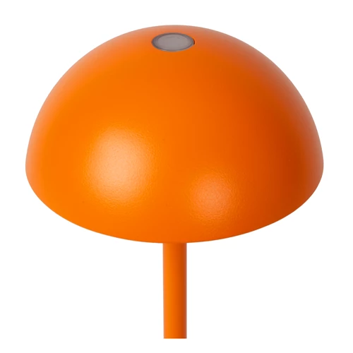 Lucide JOY - Lampe de table Rechargeable Intérieur/Extérieur - Batterie/Piles - Ø 12 cm - LED Dim. - 1x1,5W 3000K - IP54 - Orange - détail 2